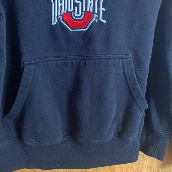 Scarlet & Gray Ohio Buckeyes Hoodie Black Red Large Flaw - Picture 5 of 9